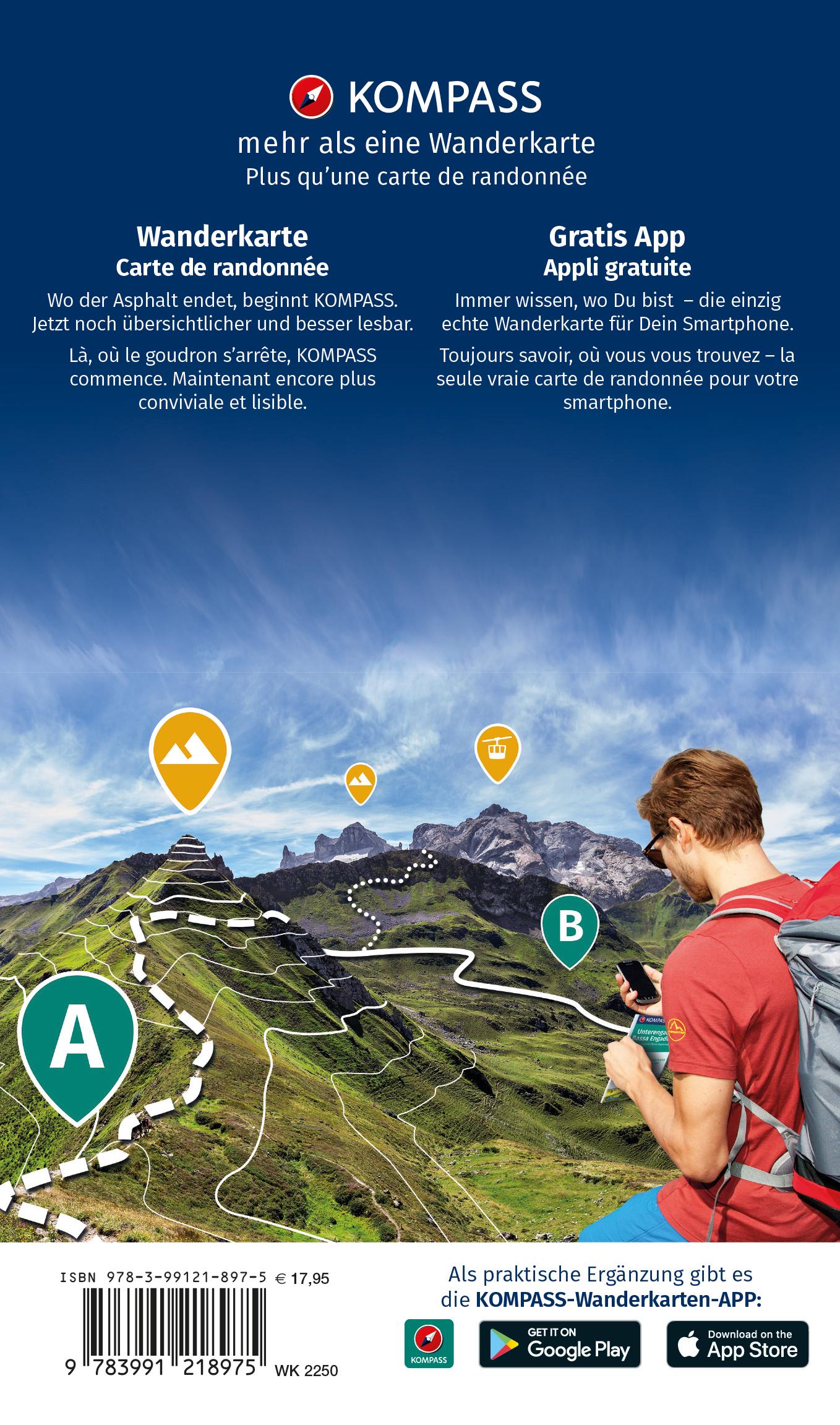 Rückseitencover KOMPASS Wanderkarten-Set 2250 Korsika Nord, Corse du Nord, Weitwanderweg GR20 (3 Karten) 1:50.000