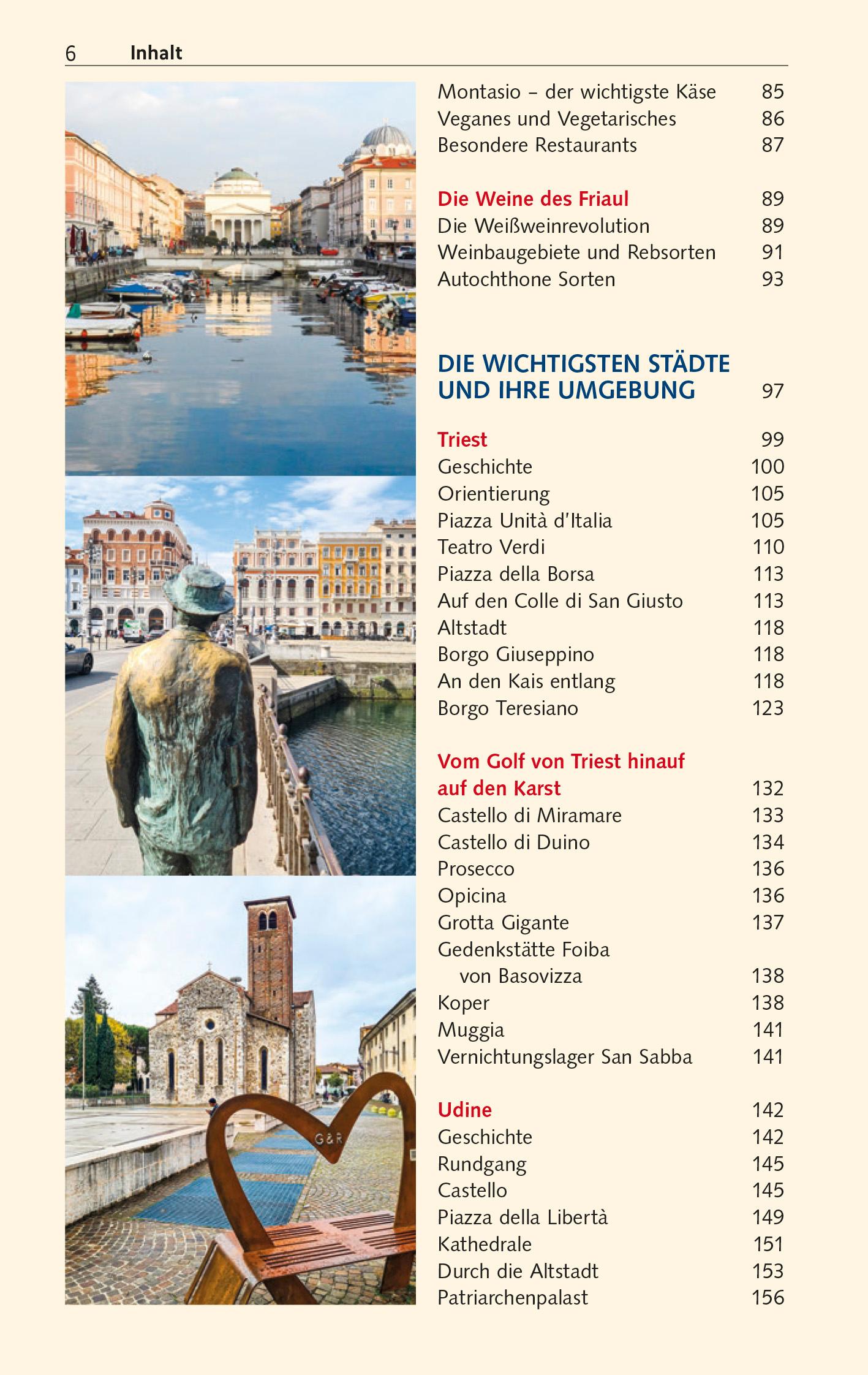 Beispielinhalt (Bild) TRESCHER Reiseführer Friaul - Julisch Venetien