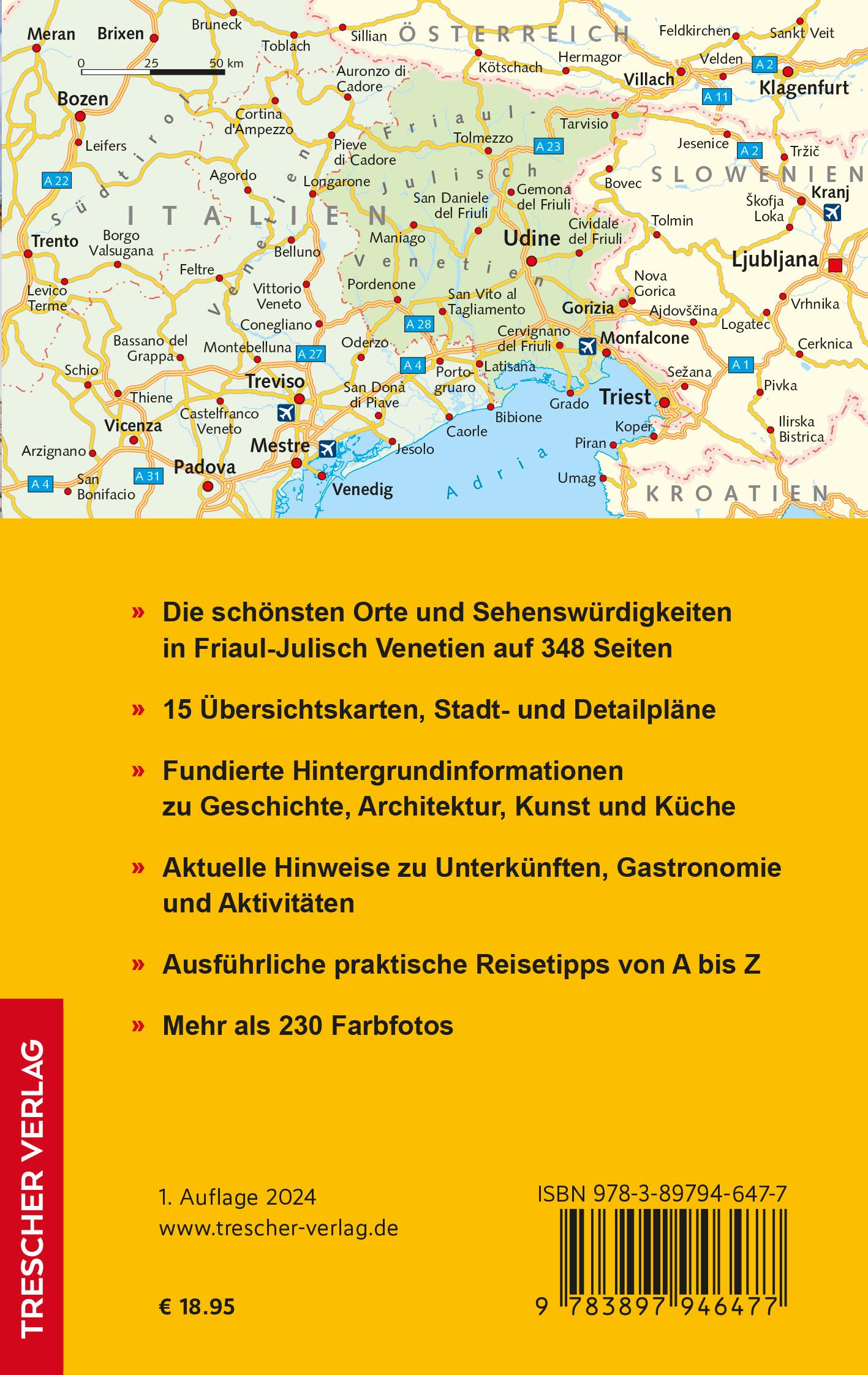 Rückseitencover TRESCHER Reiseführer Friaul - Julisch Venetien
