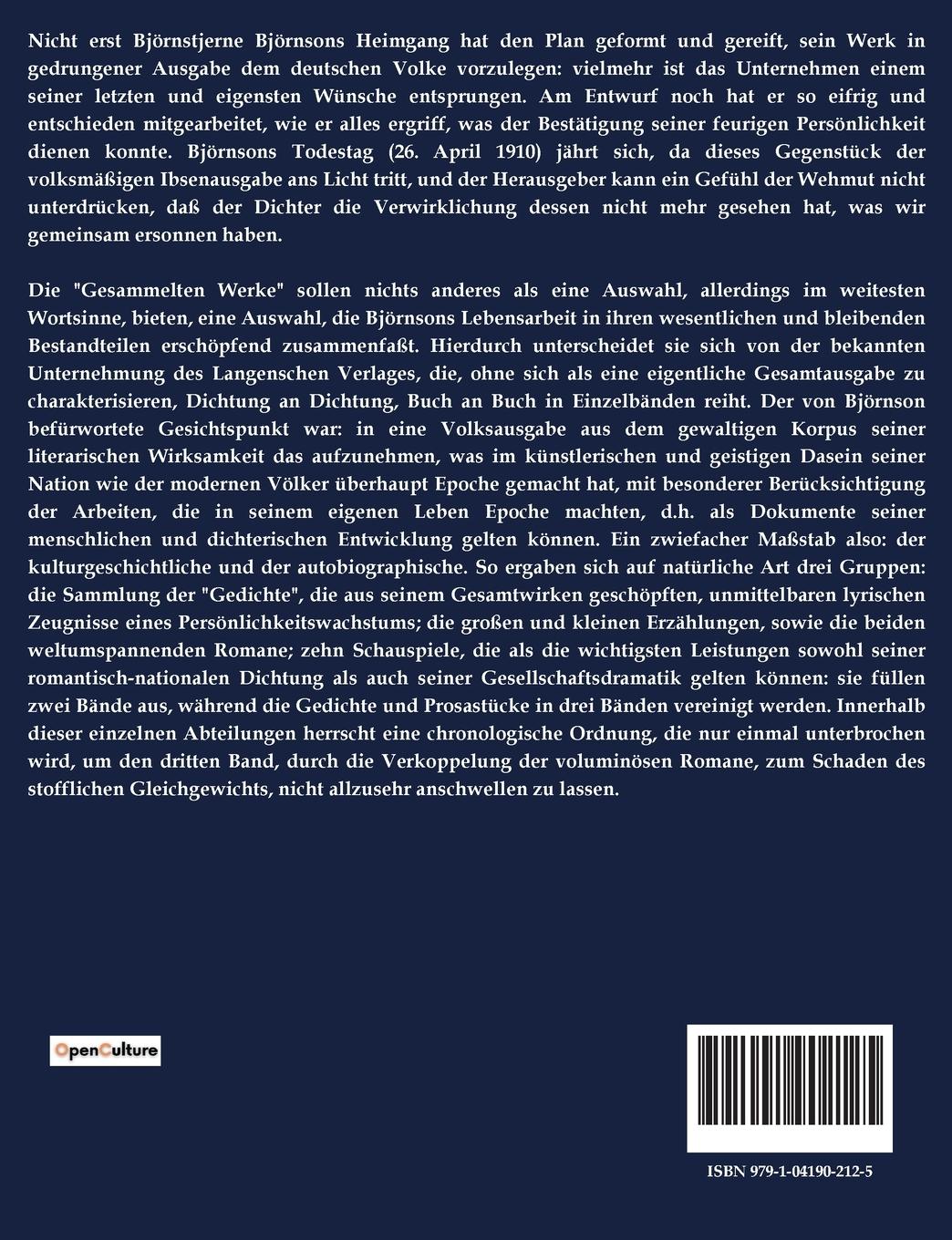 Rückseitencover Gesammelte Werke in fünf Bänden