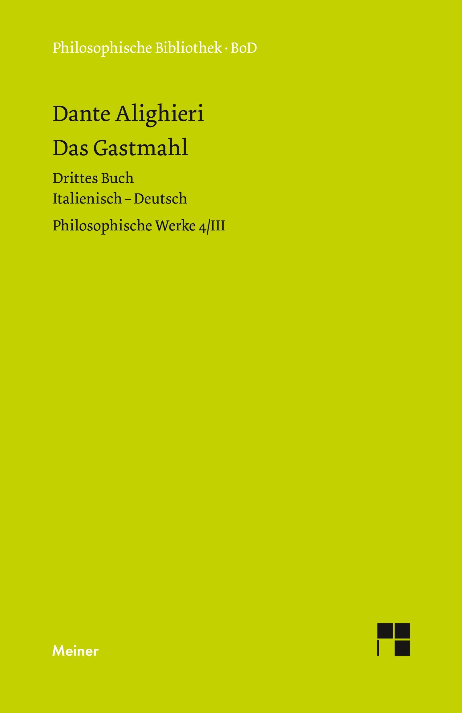 Vorderes Coverbild Philosophische Werke / Das Gastmahl. Drittes Buch