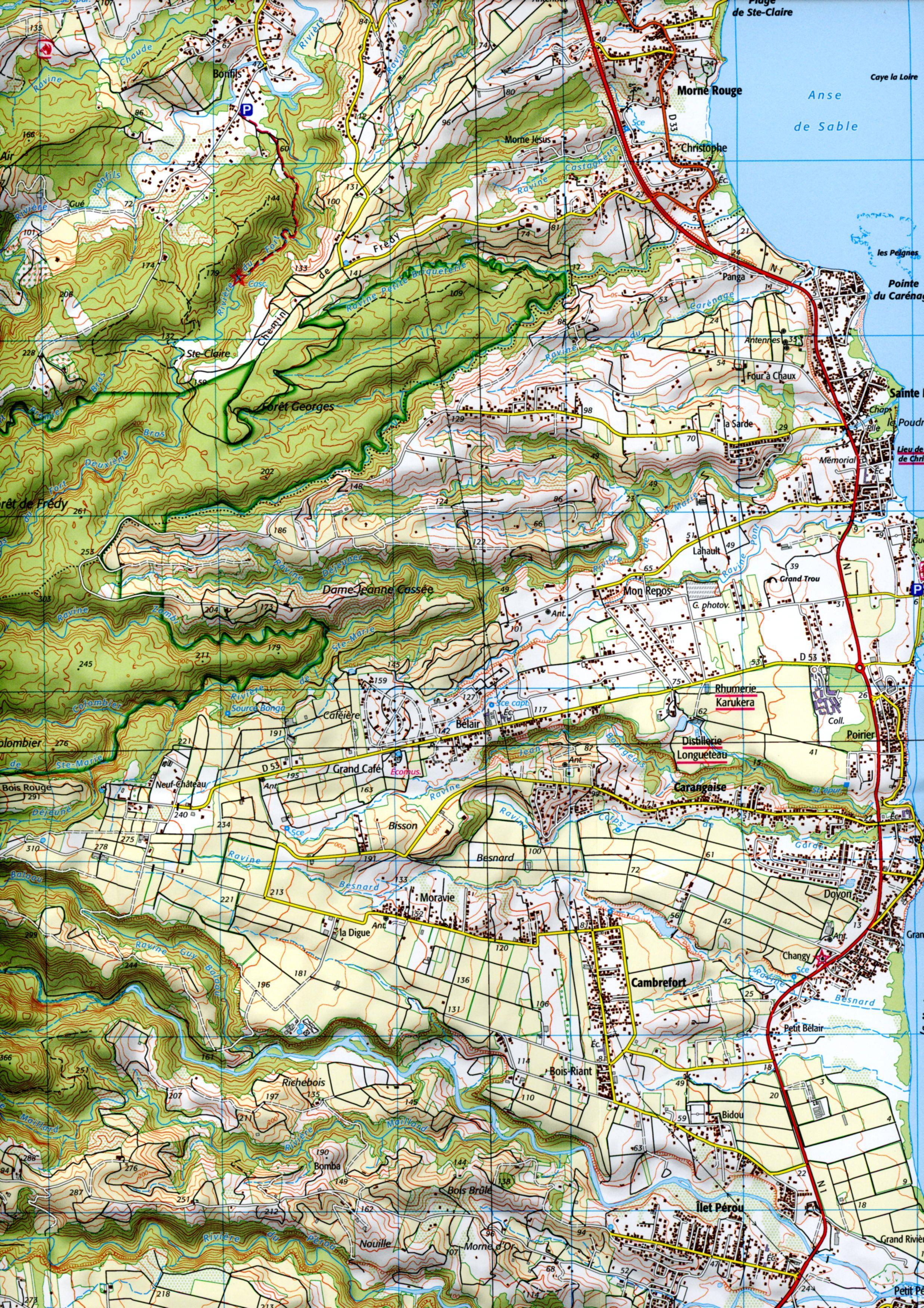 Beispielinhalt (Bild) Basse Terre - Les Saintes - La Désirades 1:25 000