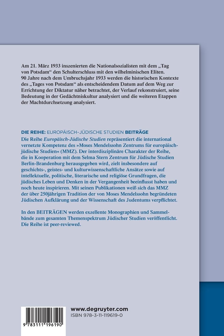 Rückseitencover Der Tag von Potsdam