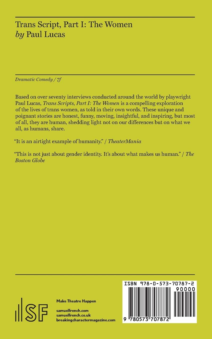Rückseitencover Trans Scripts, Part 1