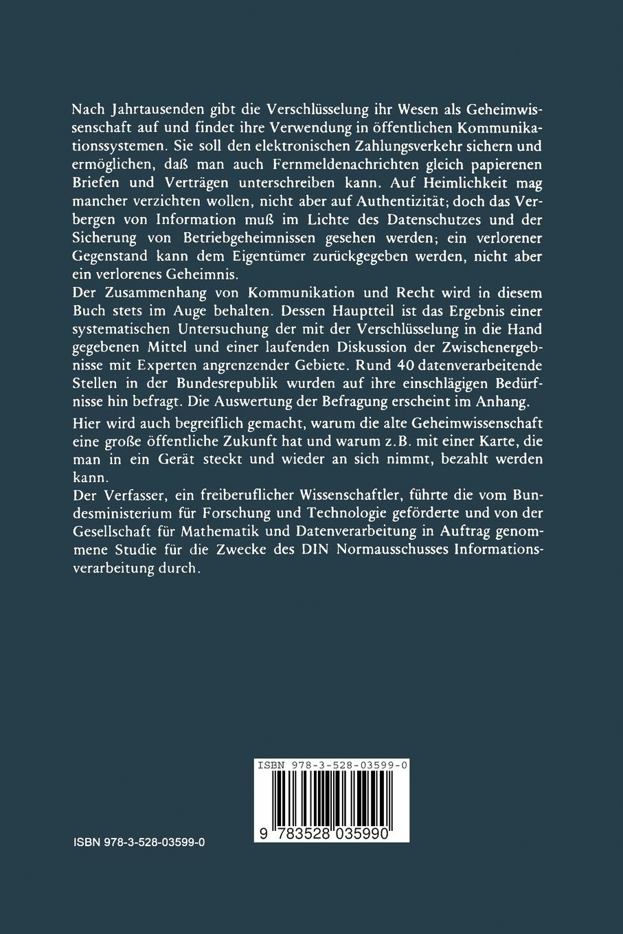 Rückseitencover Datenverschlüsselung in Kommunikationssystemen