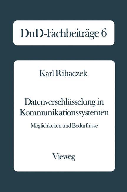 Vorderes Coverbild Datenverschlüsselung in Kommunikationssystemen