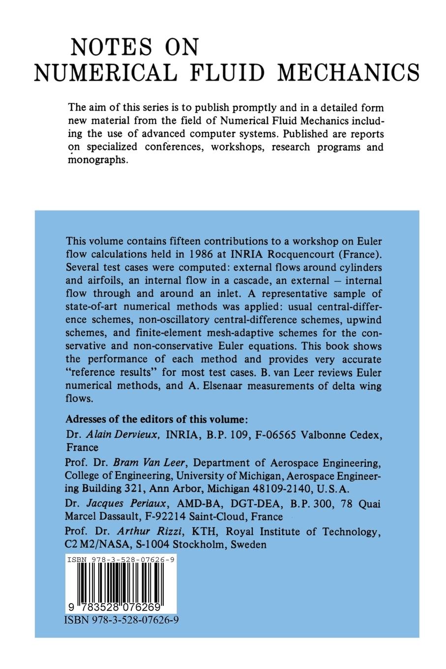 Rückseitencover Numerical Simulation of Compressible Euler Flows