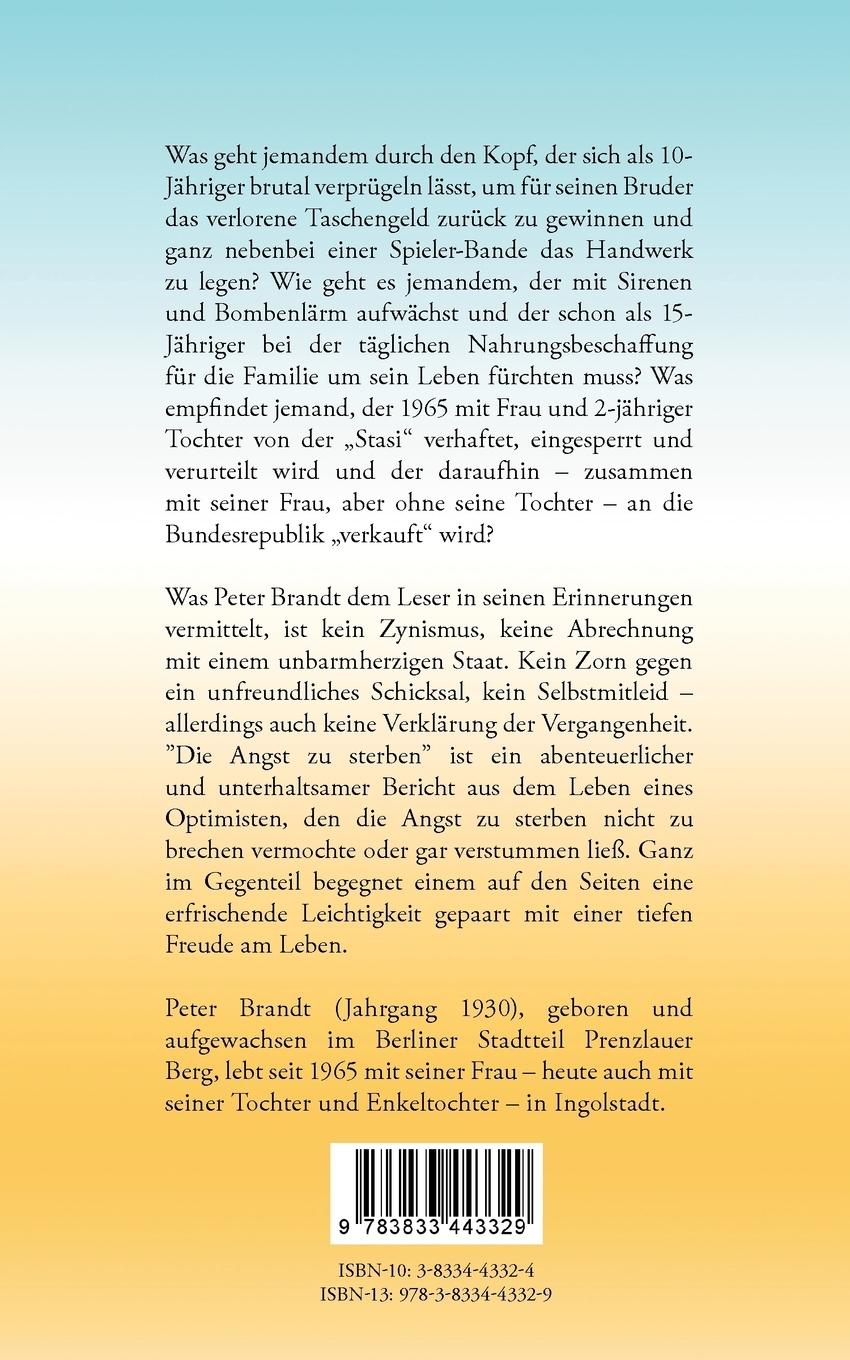 Rückseitencover Die Angst zu sterben