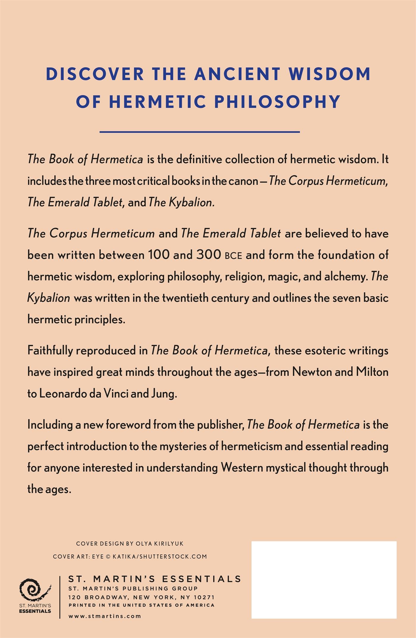 Rückseitencover Book of Hermetica