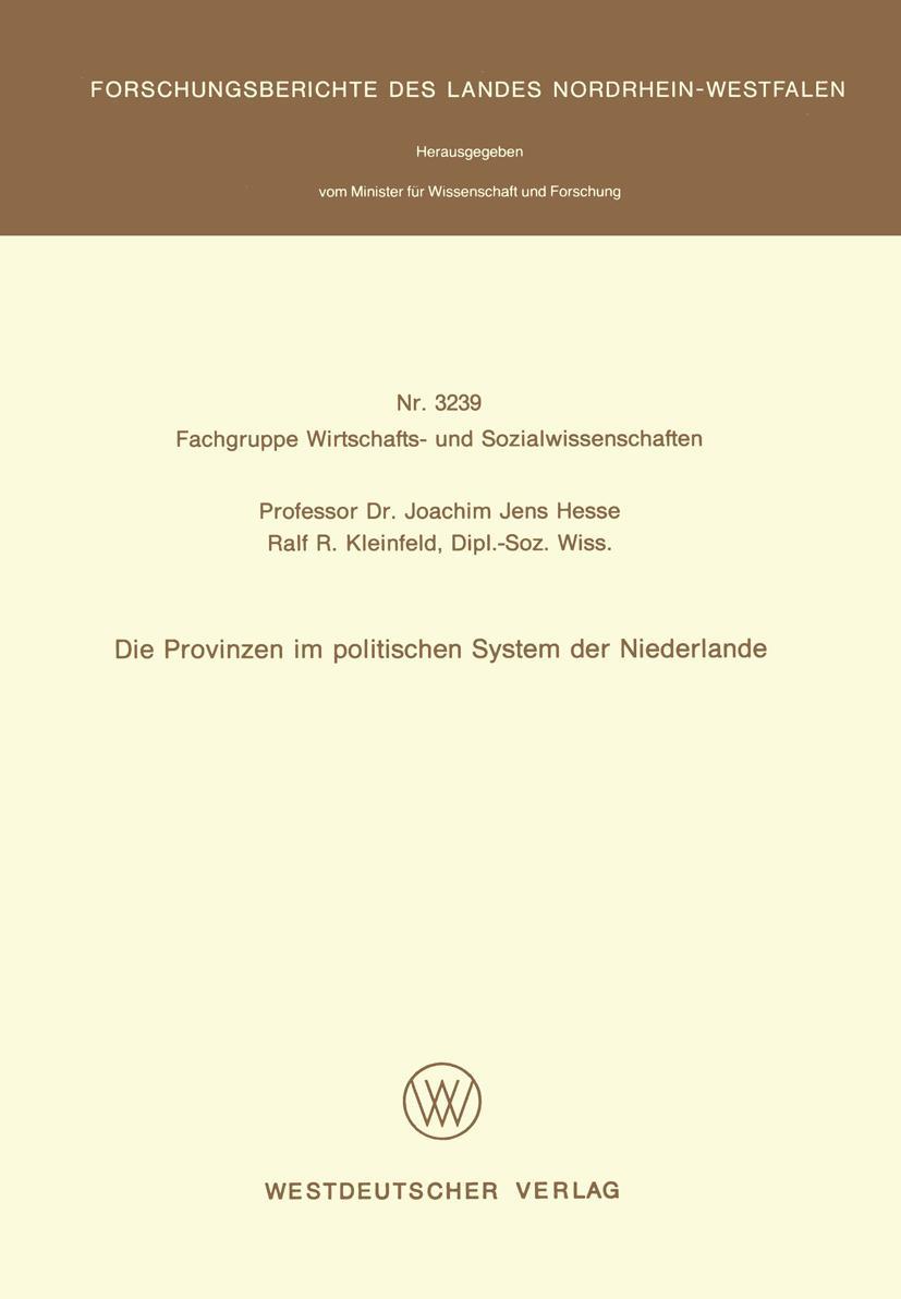 Vorderes Coverbild Die Provinzen im politischen System der Niederlande