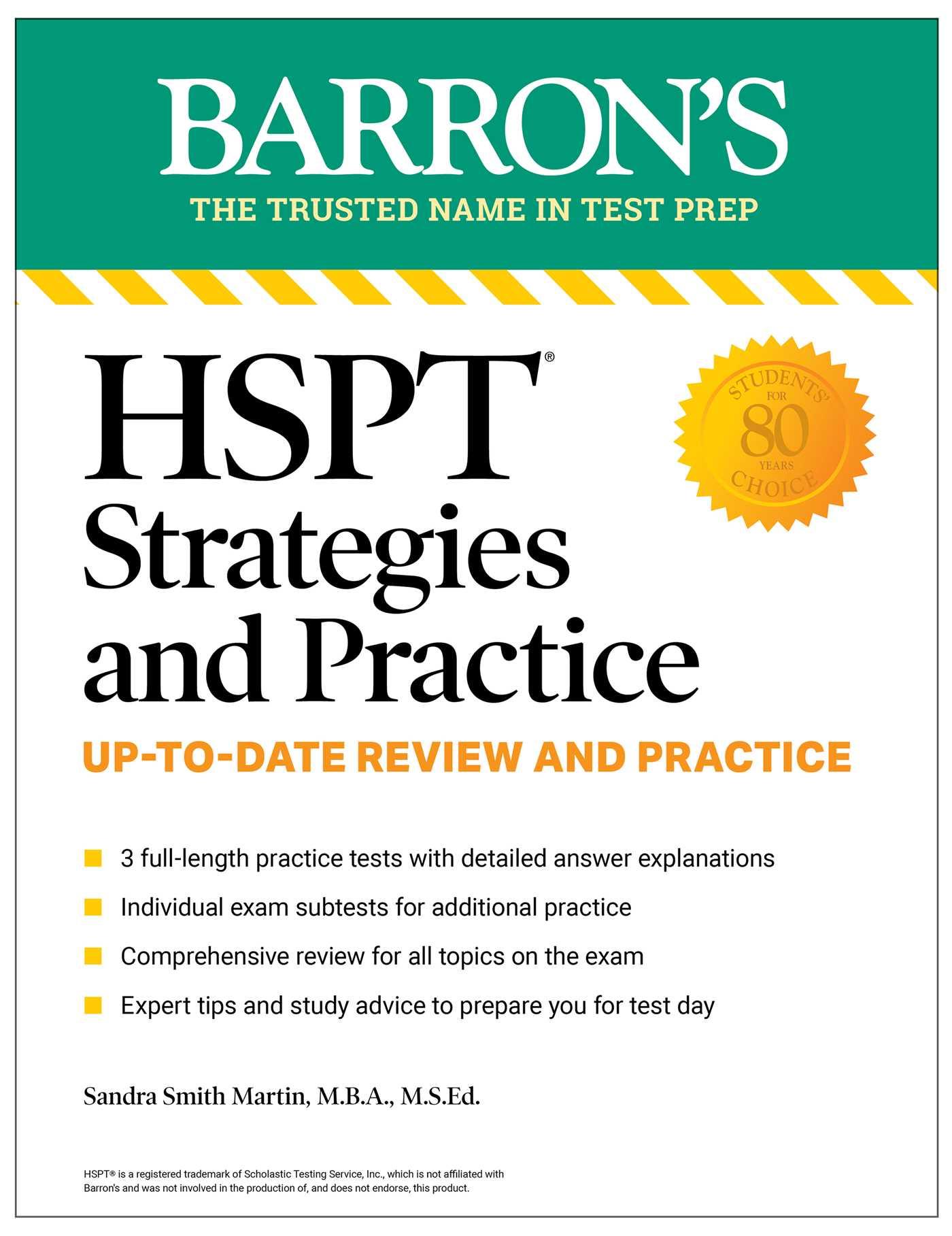 Vorderes Coverbild HSPT Strategies and Practice, Second Edition: Prep Book with 3 Practice Tests + Comprehensive Review + Practice + Strategies