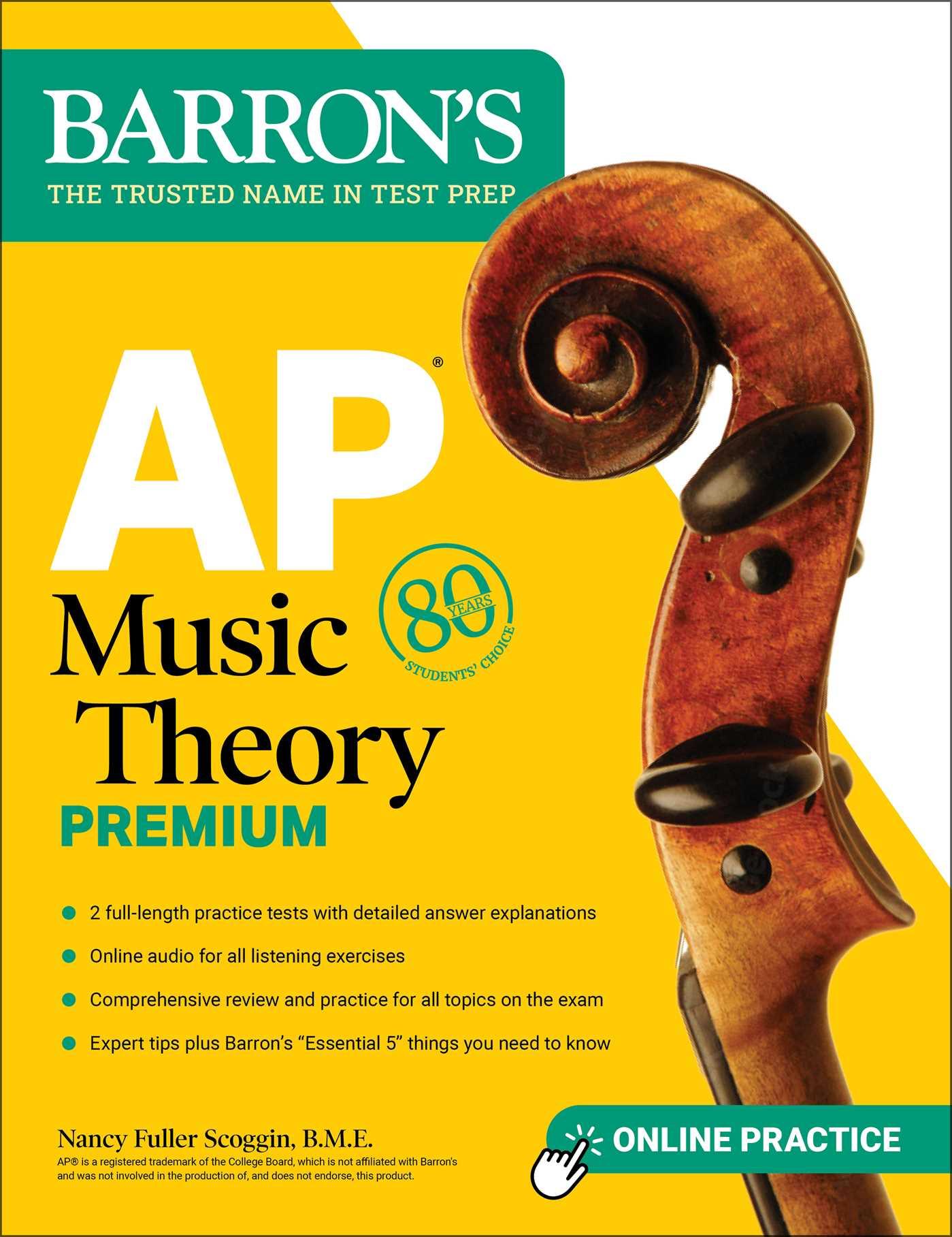Vorderes Coverbild AP Music Theory Premium, Fifth Edition: Prep Book with 2 Practice Tests + Comprehensive Review + Online Audio