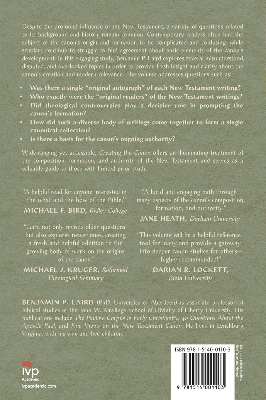 Rückseitencover Creating the Canon