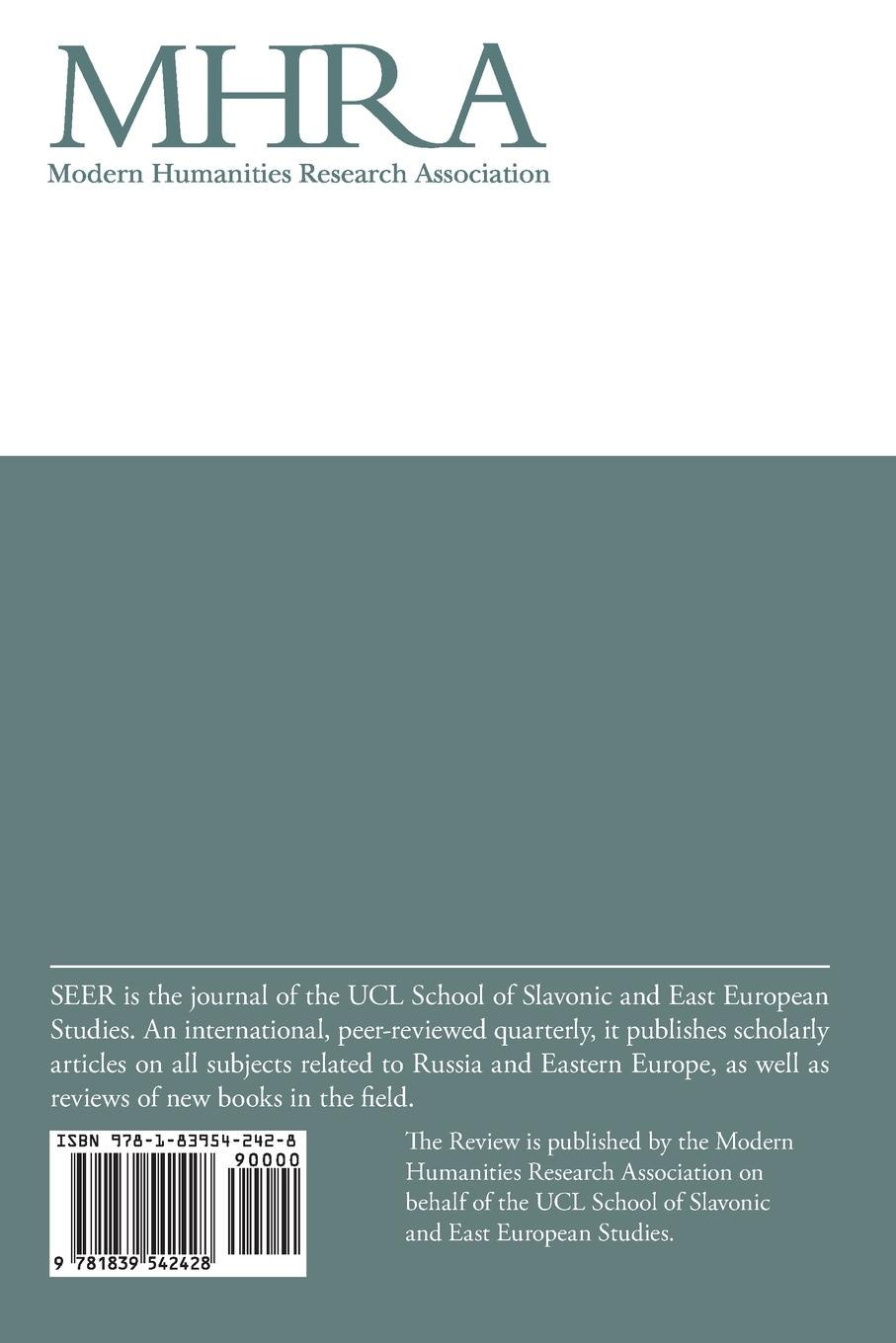 Rückseitencover Slavonic & East European Review (100