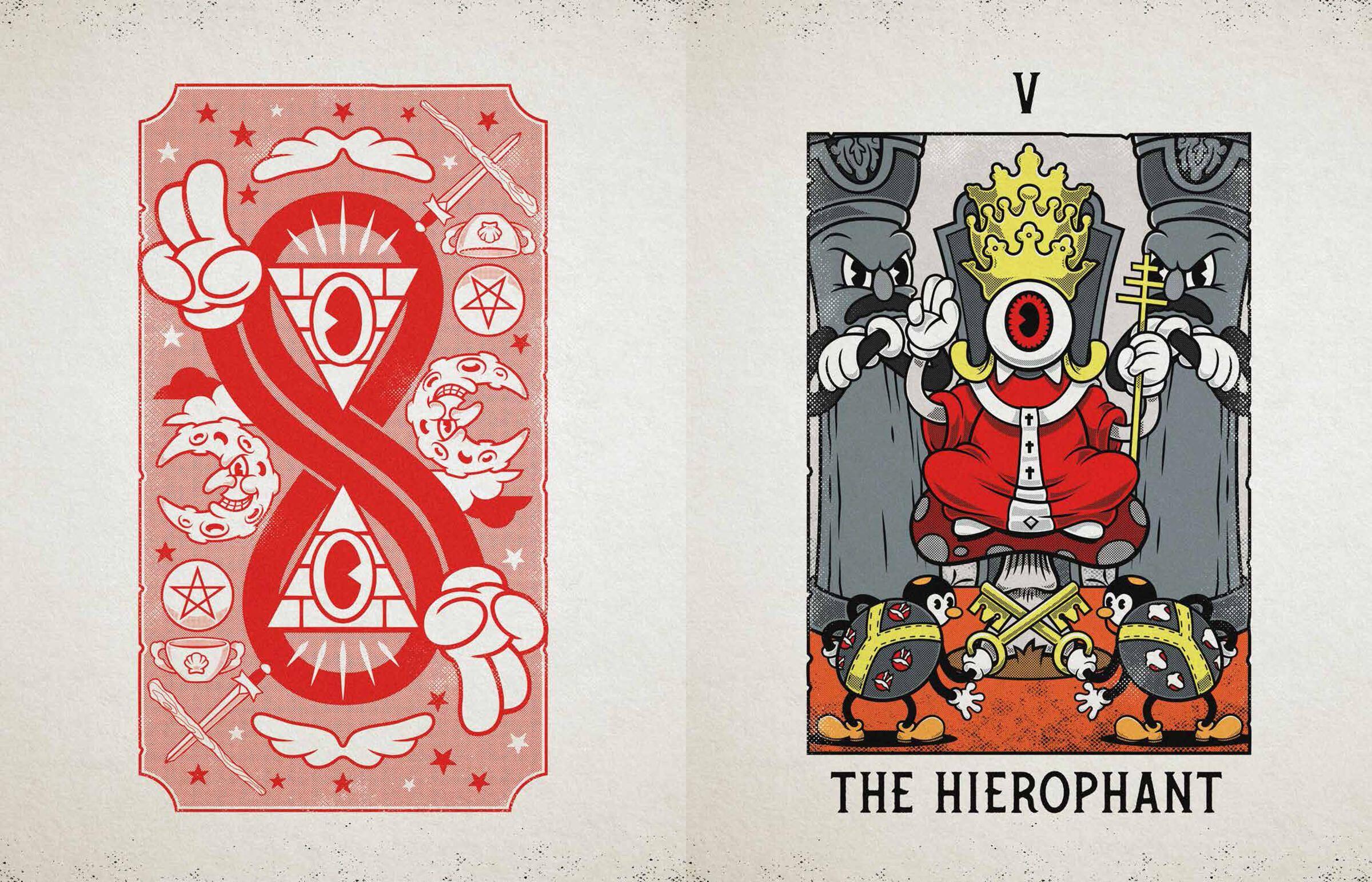 Beispielinhalt (Bild) Mystical Medleys: A Vintage Cartoon Tarot Poster Book