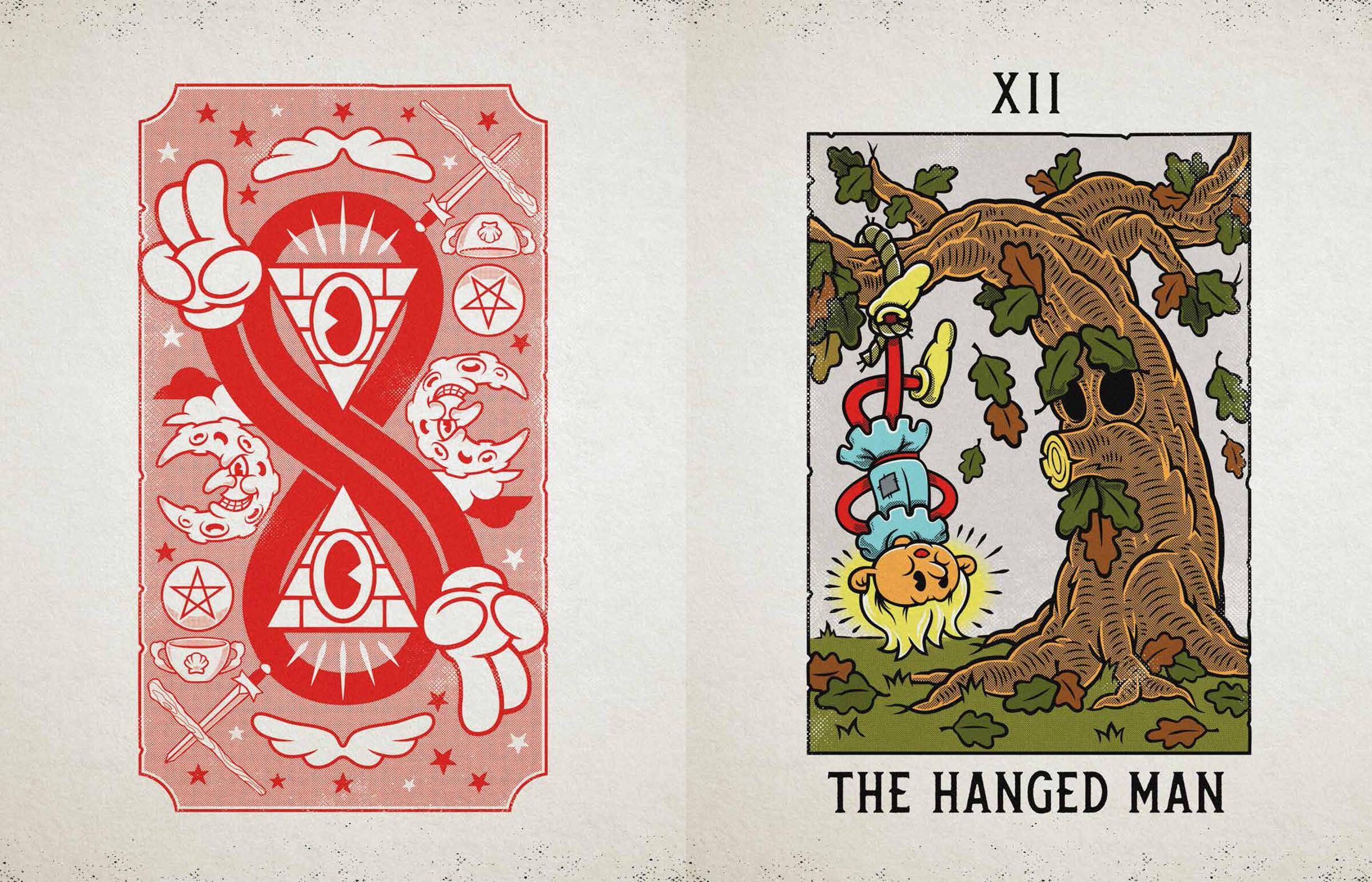 Beispielinhalt (Bild) Mystical Medleys: A Vintage Cartoon Tarot Poster Book