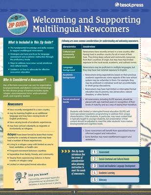 Vorderes Coverbild TESOL Zip Guide: Welcoming and Supporting Multilingual Newcomers