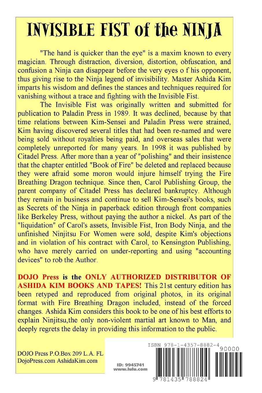 Rückseitencover Invisible Fist of the Ninja