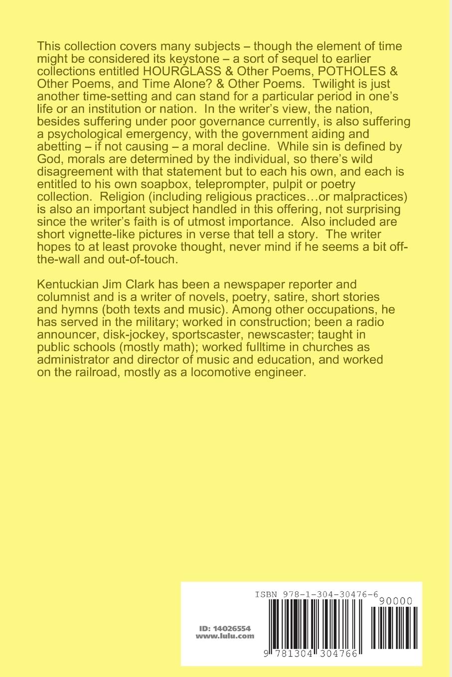 Rückseitencover TWILIGHT & Other Poems