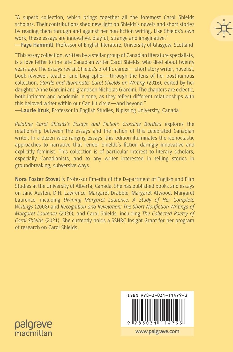 Rückseitencover Relating Carol Shields's Essays and Fiction
