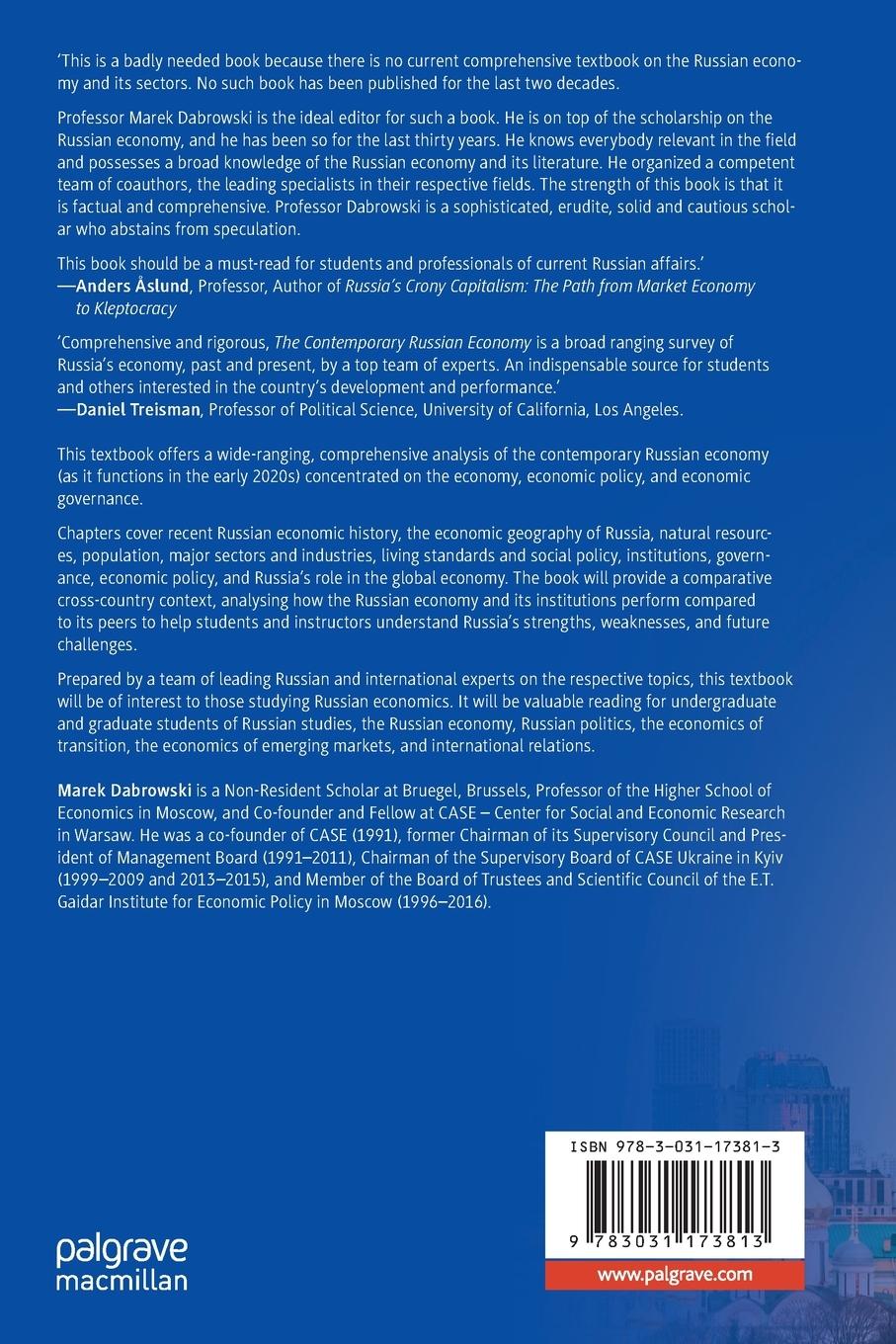 Rückseitencover The Contemporary Russian Economy