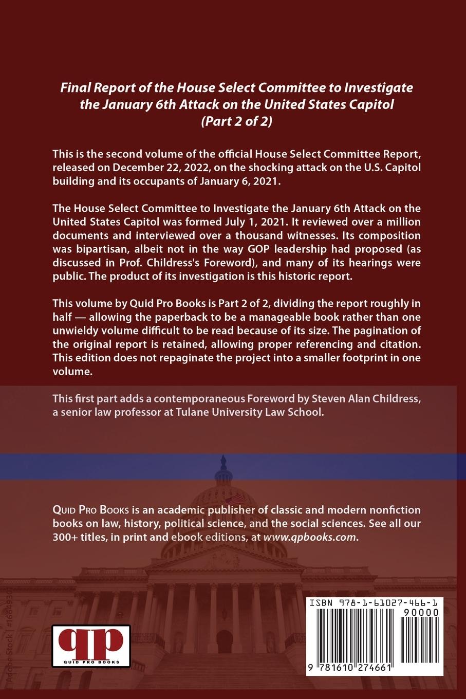 Rückseitencover The January 6th Report (Part 2 of 2)