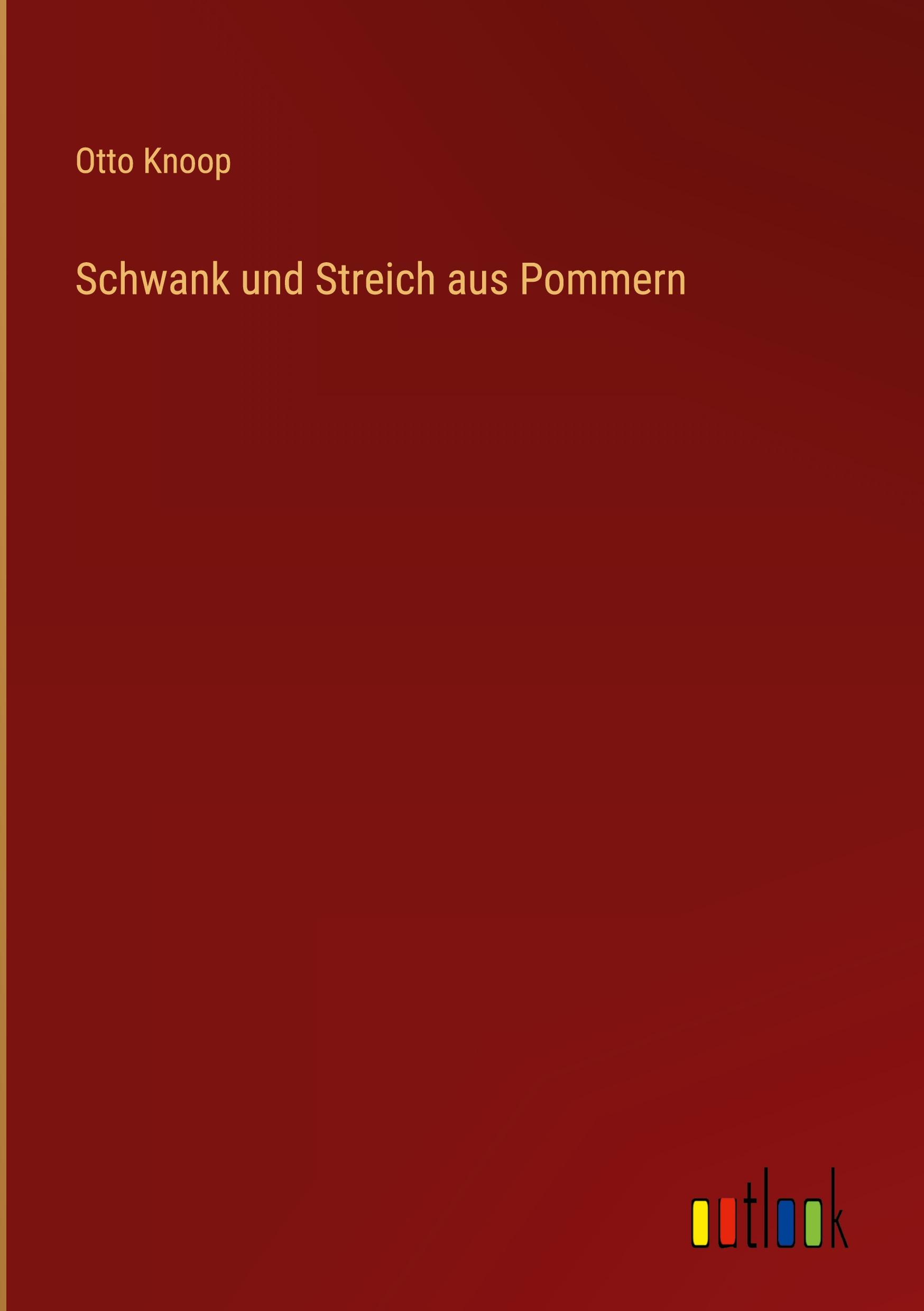 Vorderes Coverbild Schwank und Streich aus Pommern