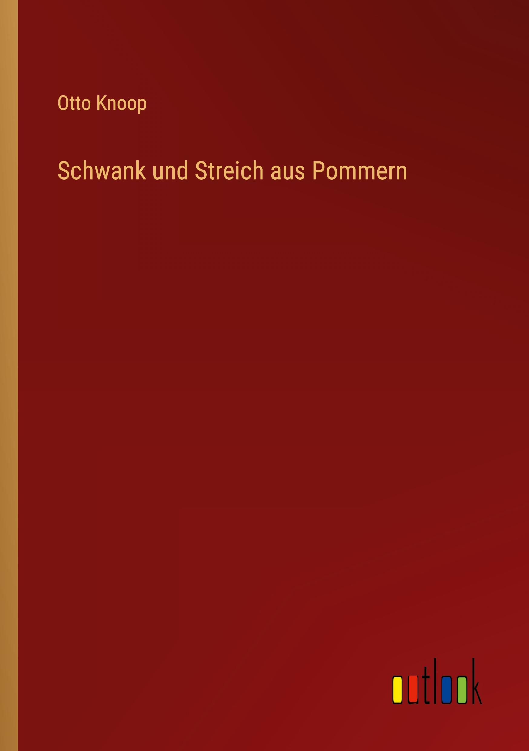 Vorderes Coverbild Schwank und Streich aus Pommern