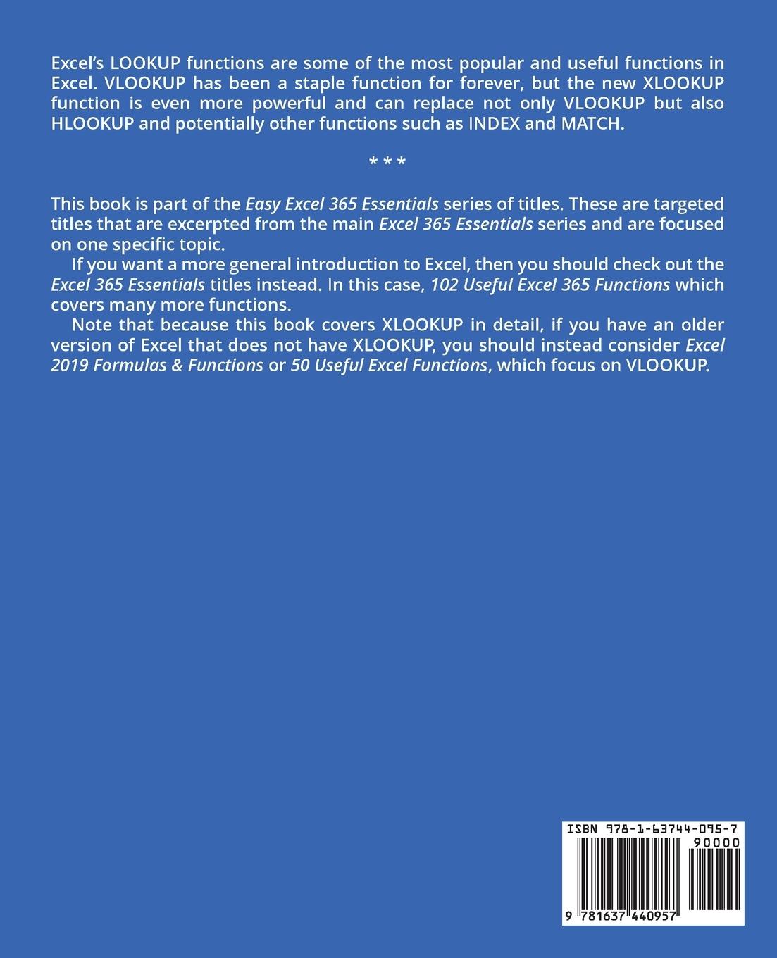 Rückseitencover Excel 365 LOOKUP Functions