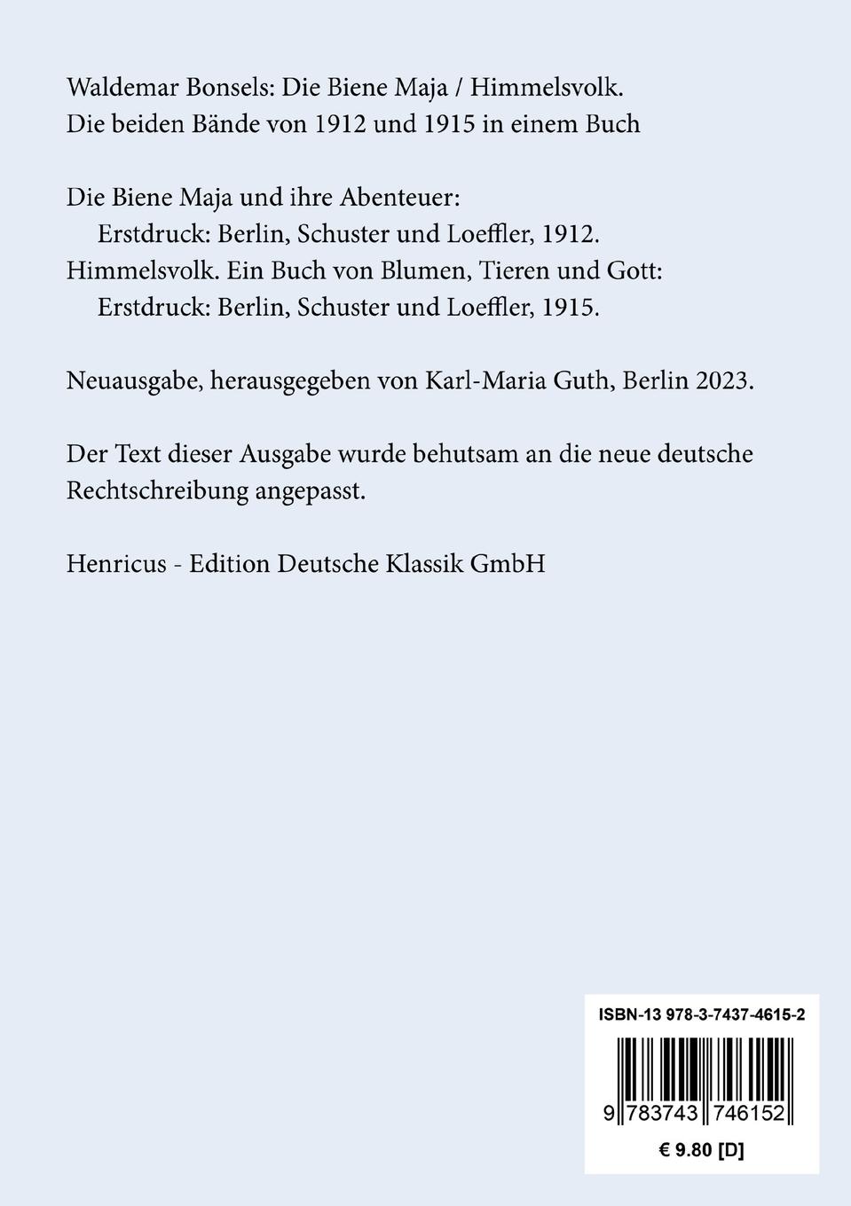 Rückseitencover Die Biene Maja / Himmelsvolk