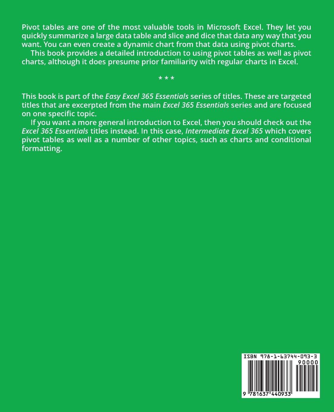 Rückseitencover Excel 365 Pivot Tables