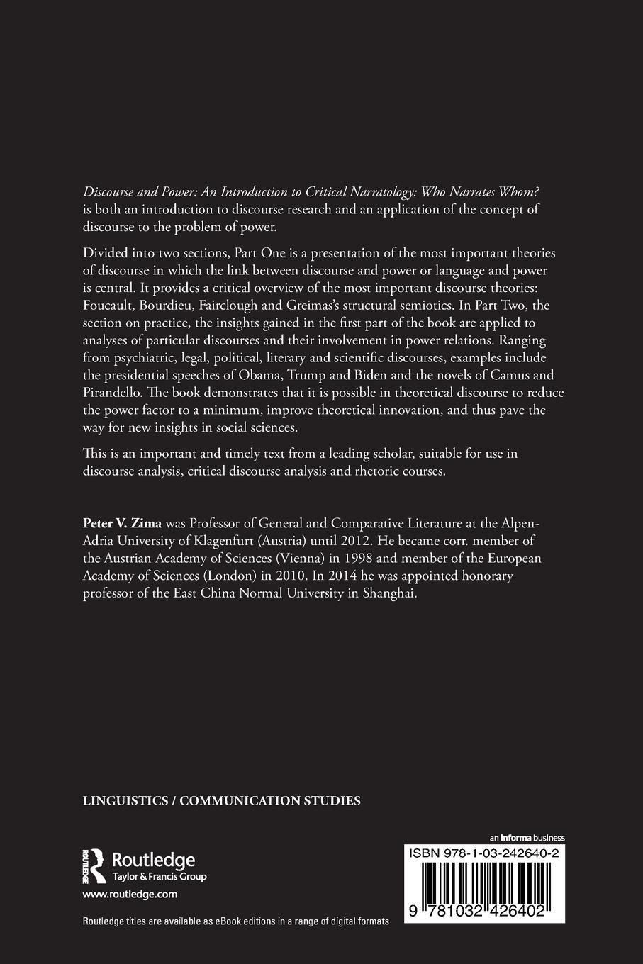 Rückseitencover Discourse and Power