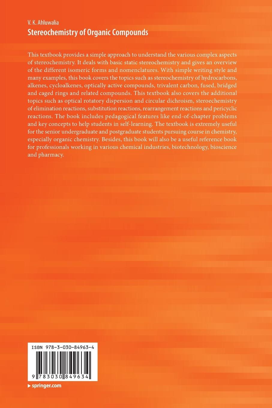 Rückseitencover Stereochemistry of Organic Compounds
