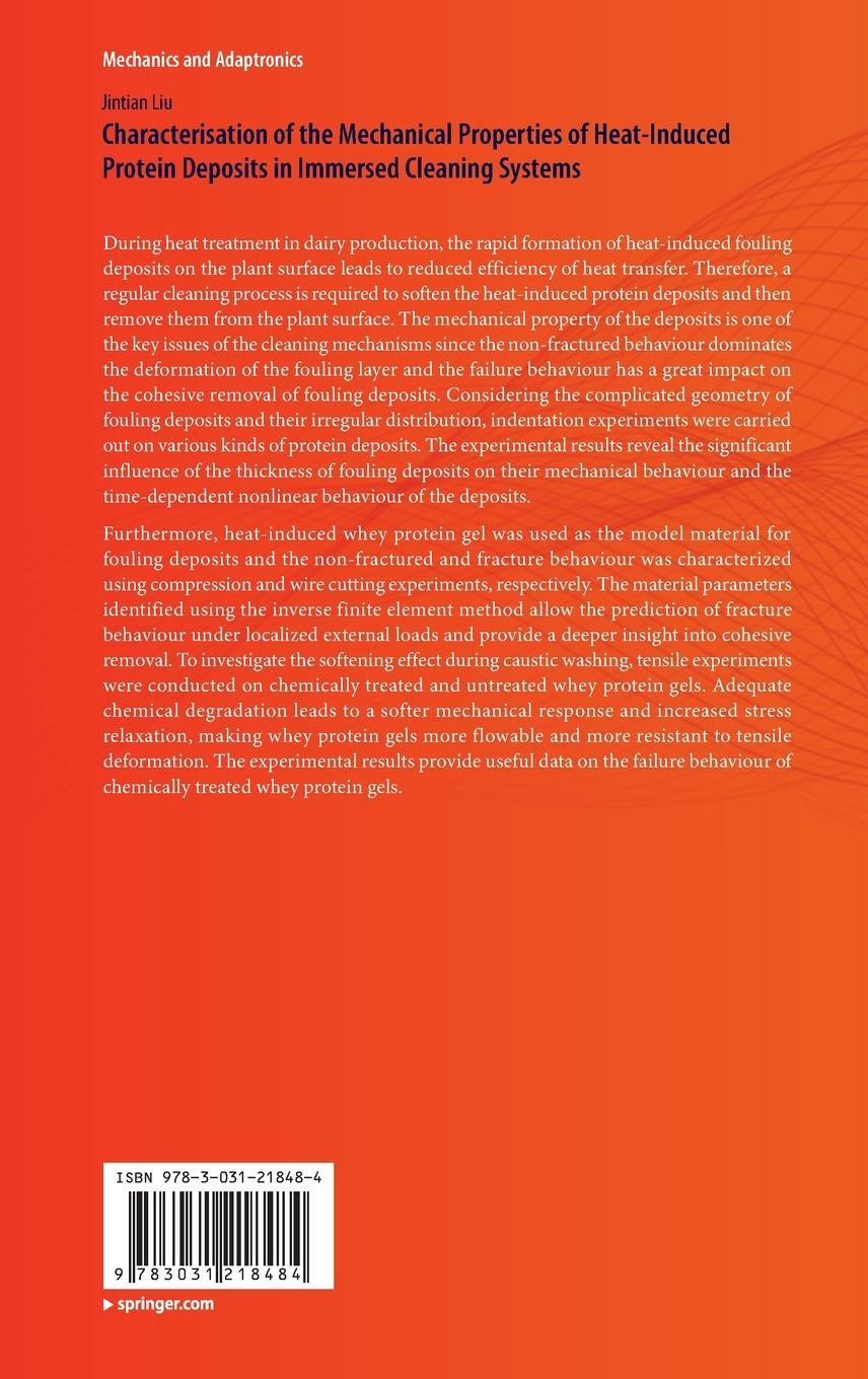 Rückseitencover Characterisation of the Mechanical Properties of Heat-Induced Protein Deposits in Immersed Cleaning Systems