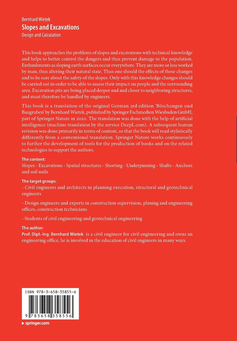 Rückseitencover Slopes and Excavations