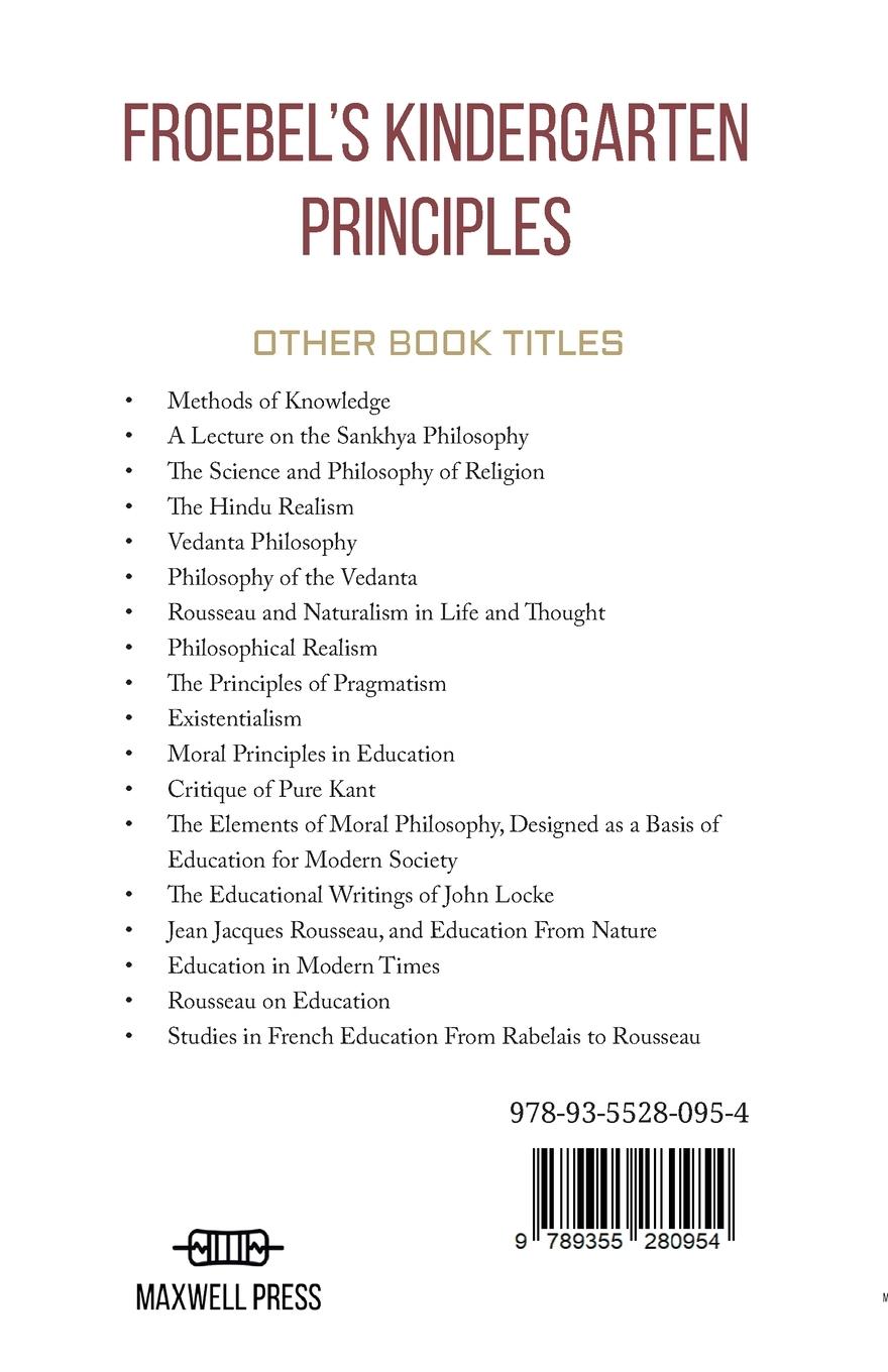 Rückseitencover Froebel's Kindergarten Principles