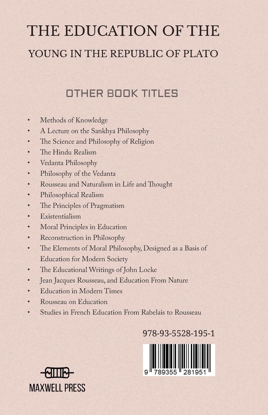 Rückseitencover THE EDUCATION OF THE YOUNG IN THE REPUBLIC OF PLATO