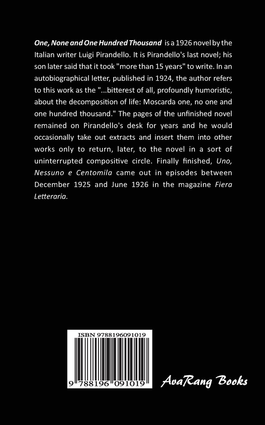 Rückseitencover ONE, NONE AND A HUNDRED-THOUSAND