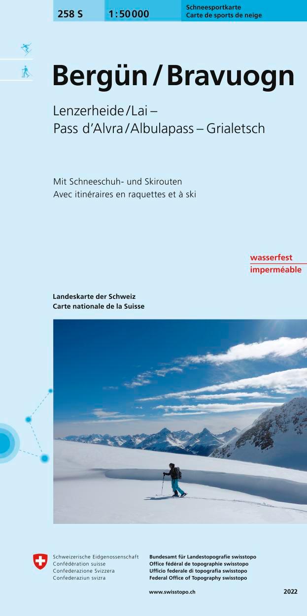Vorderes Coverbild Swisstopo 1 : 50 000 Bergün Bravuogn Ski