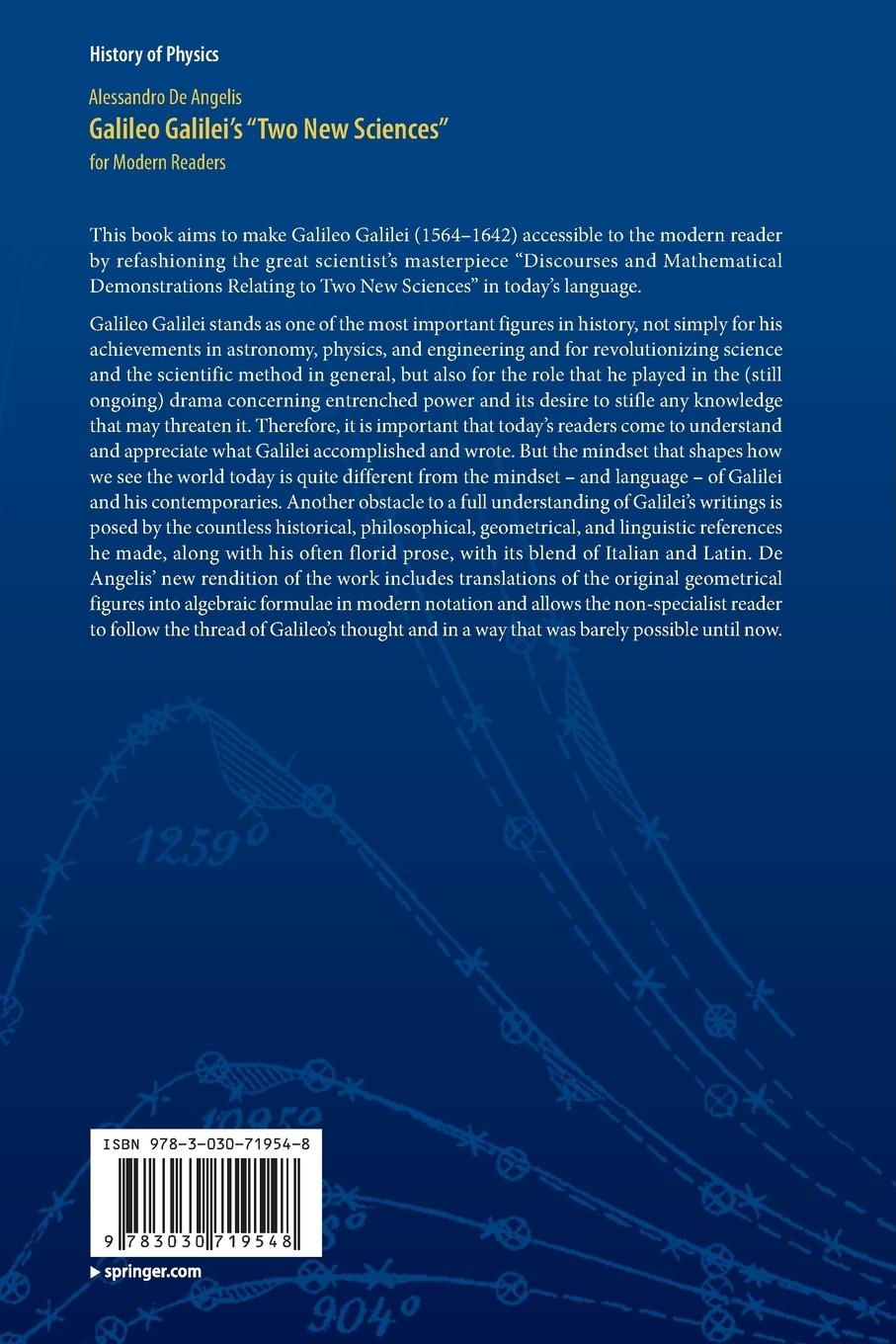 Rückseitencover Galileo Galilei's "Two New Sciences"