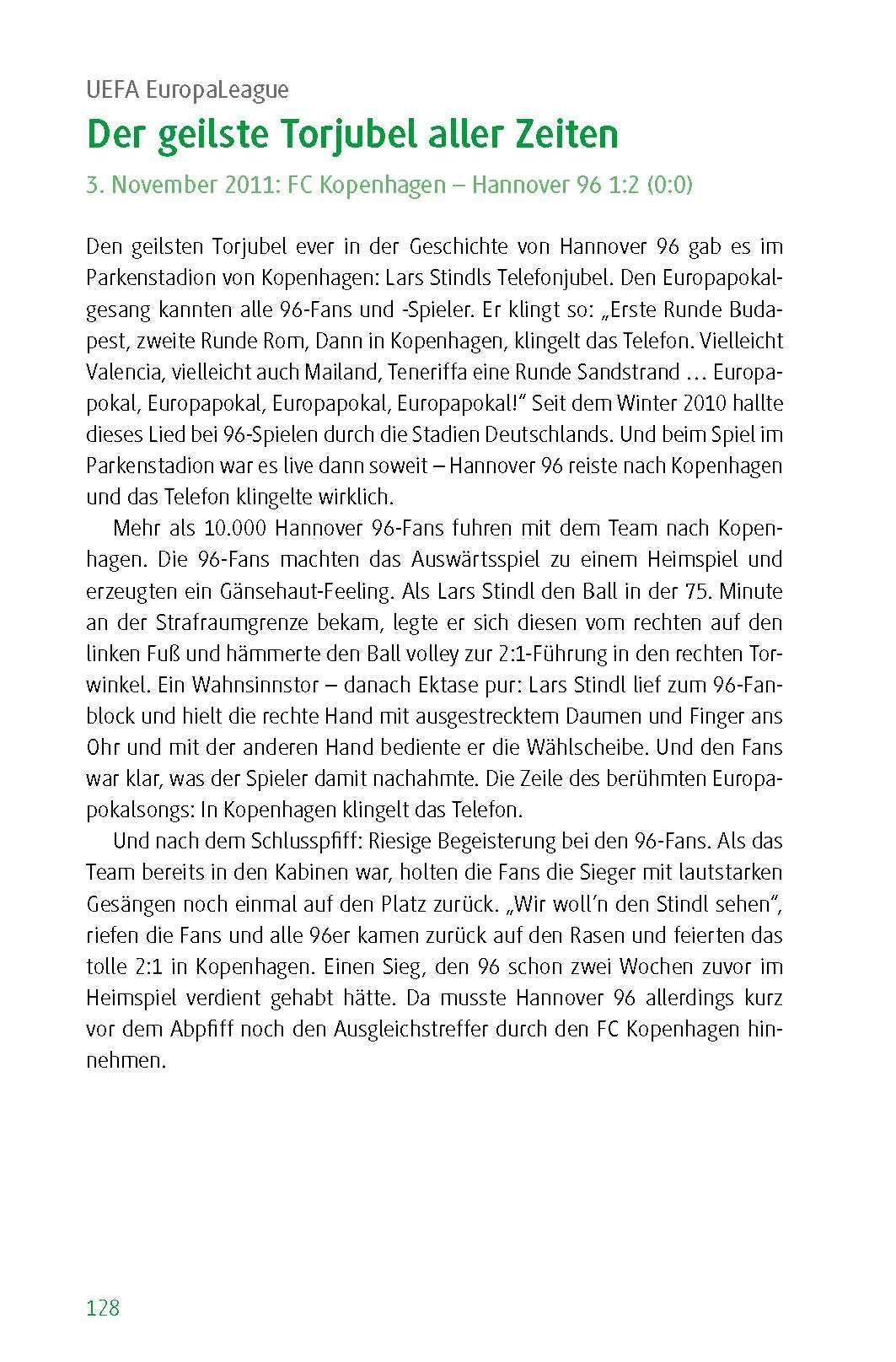 Beispielinhalt (Bild) Hannover 96 - die 100 wichtigsten Spiele