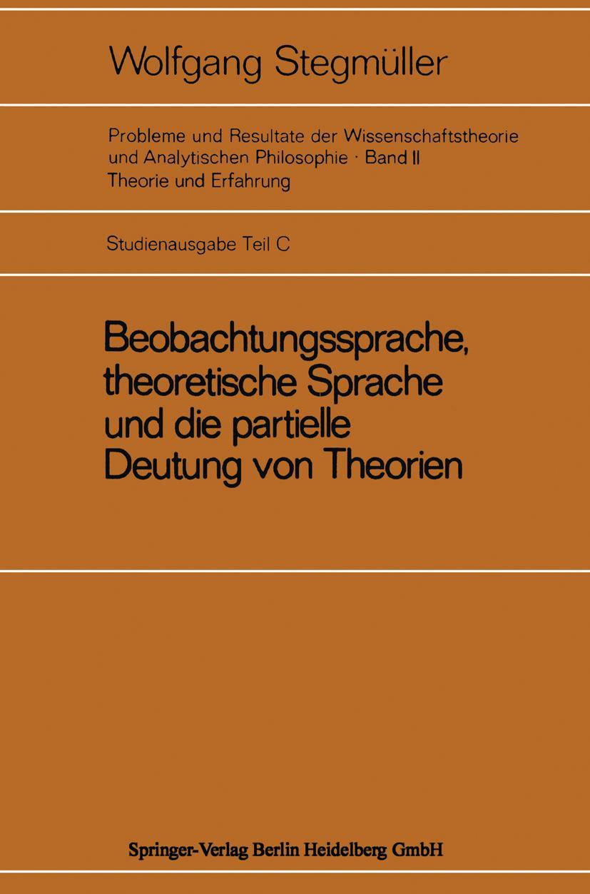 Vorderes Coverbild Beobachtungssprache, theoretische Sprache und die partielle Deutung von Theorien