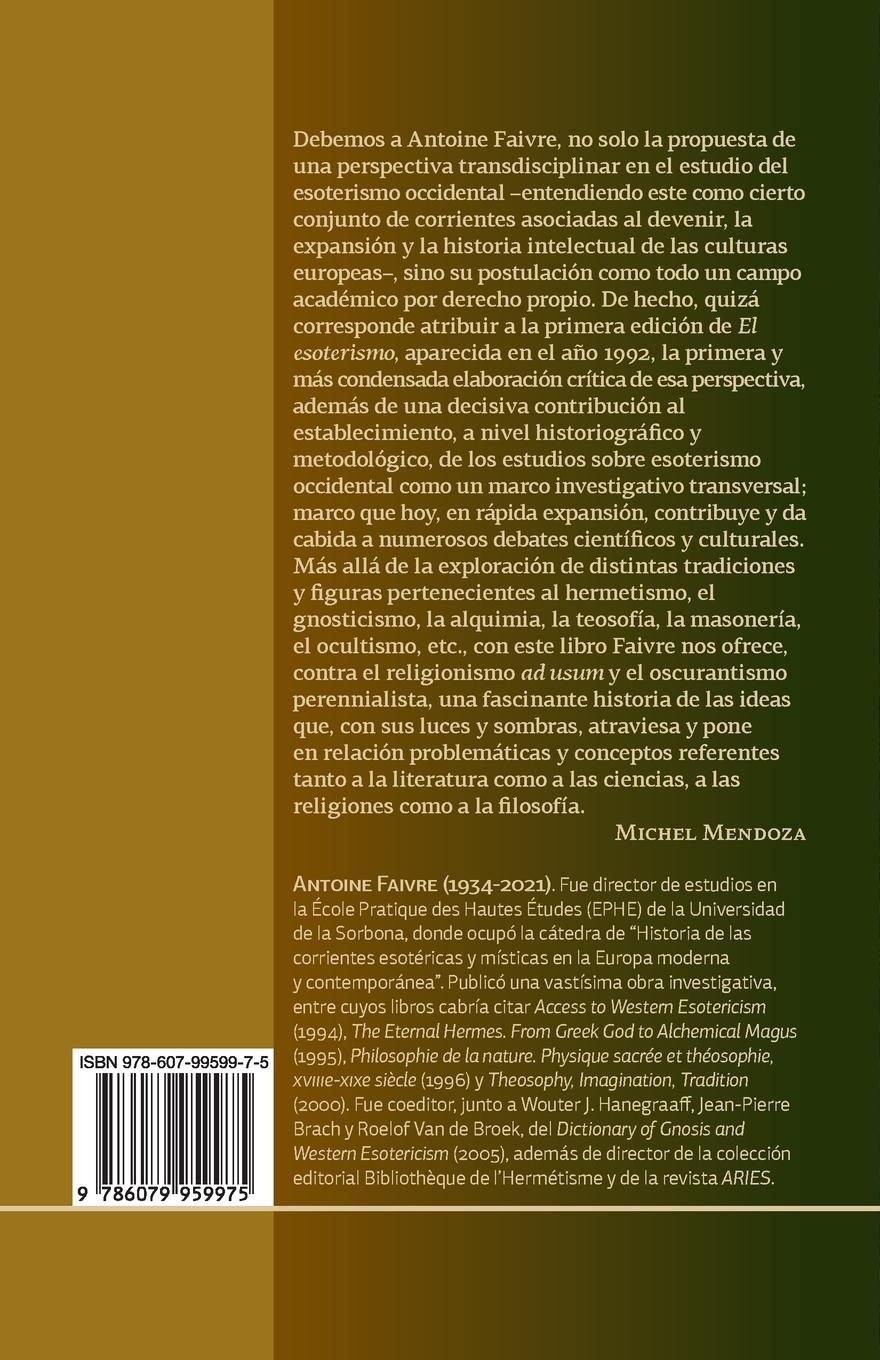 Rückseitencover El esoterismo