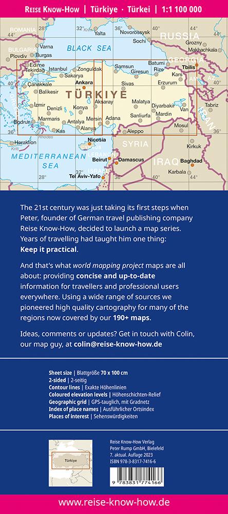 Rückseitencover Reise Know-How Landkarte Türkei (1:1.100.000)