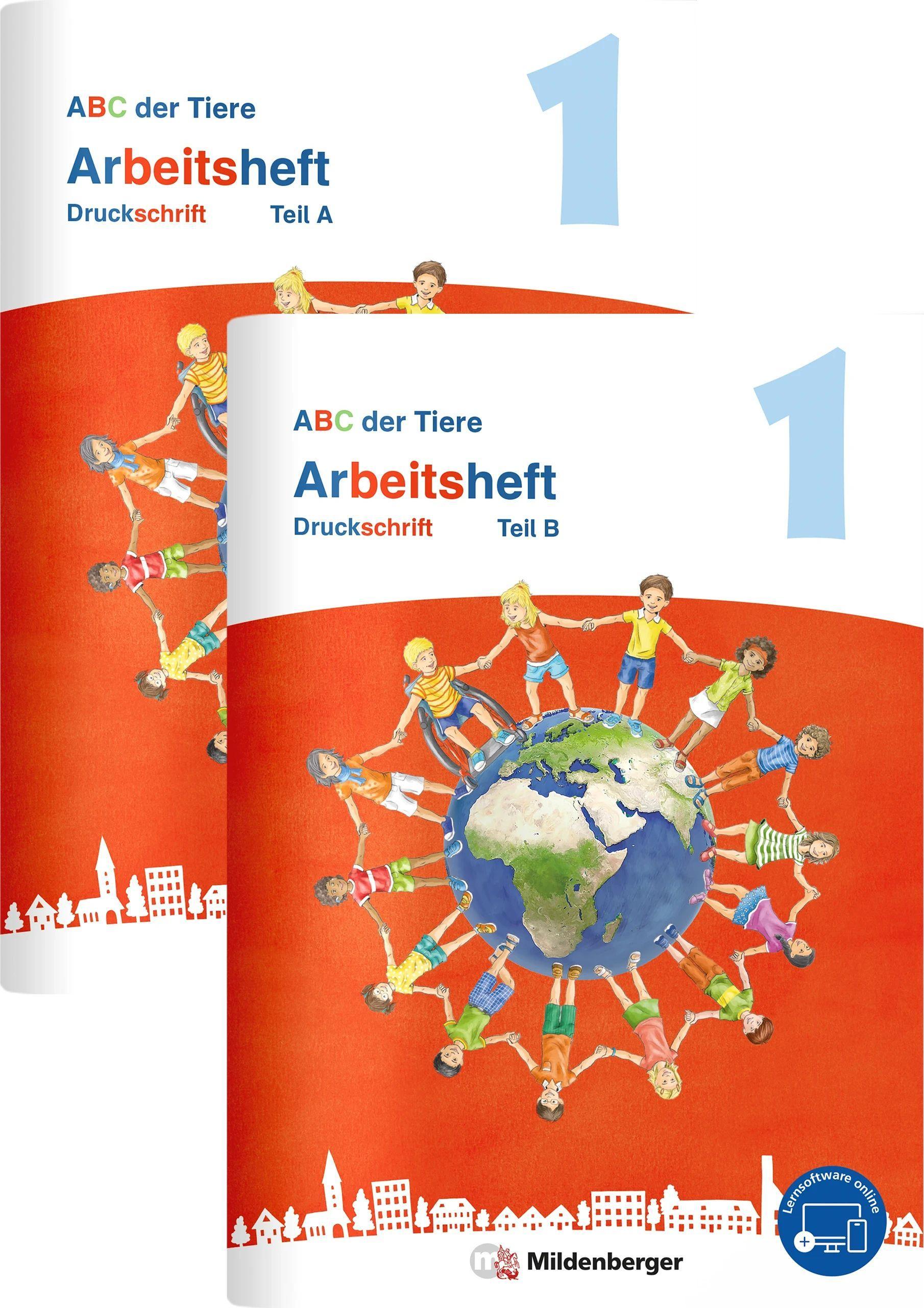 Vorderes Coverbild ABC der Tiere 1 Neubearbeitung - Arbeitsheft Druckschrift, Teil A und B