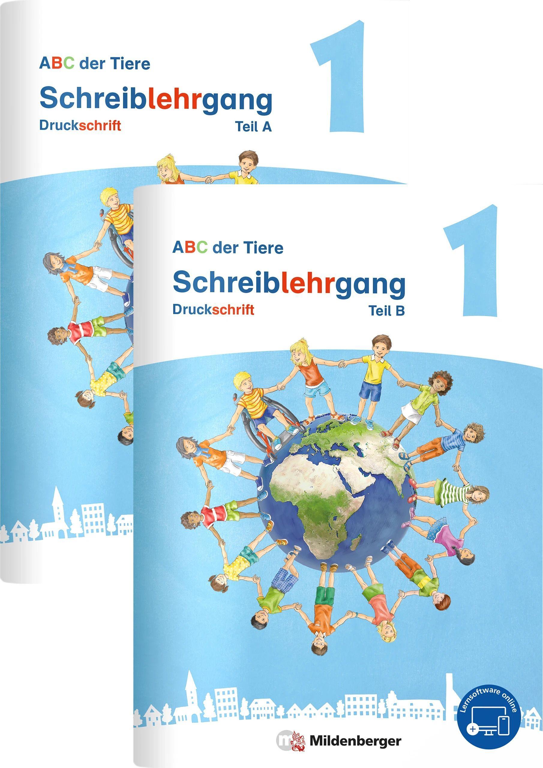 Vorderes Coverbild ABC der Tiere 1 Neubearbeitung - Schreiblehrgang Druckschrift, Teil A und B