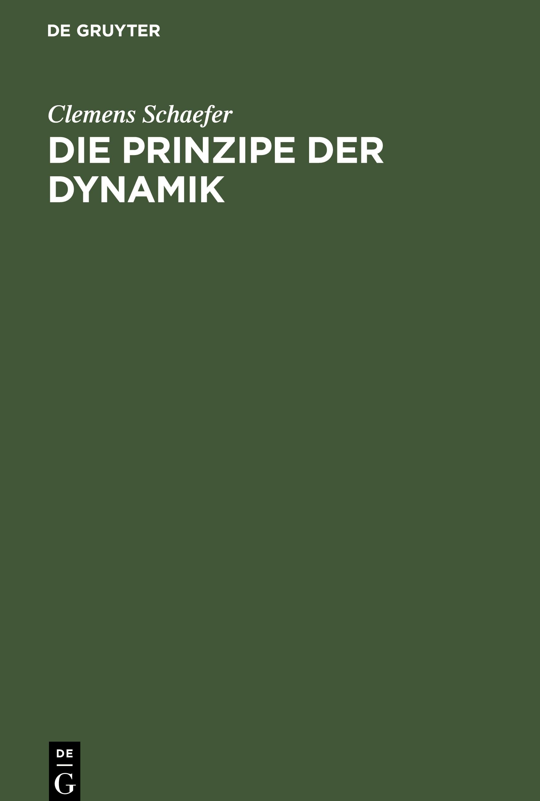 Vorderes Coverbild Die Prinzipe der Dynamik