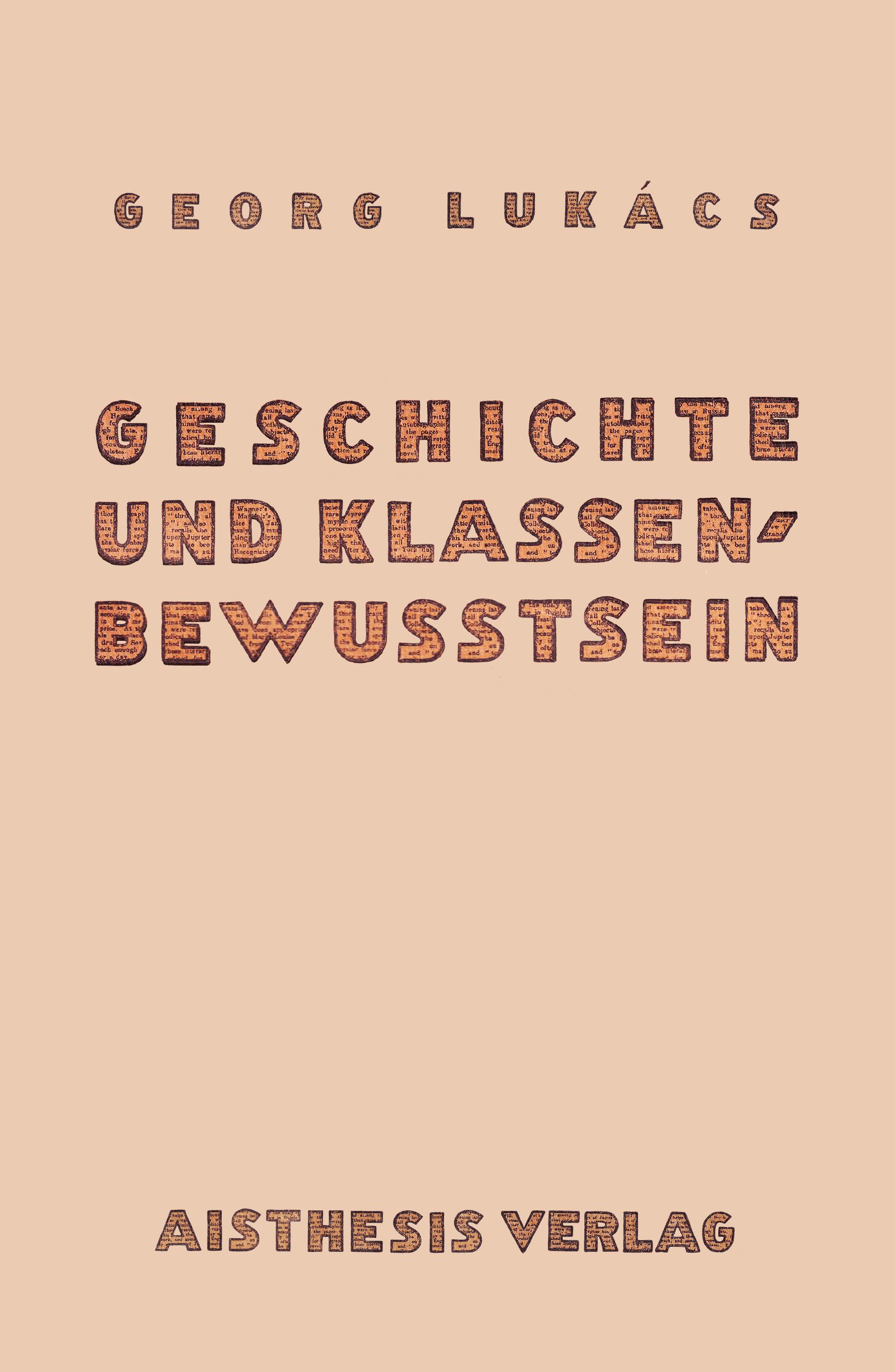 Vorderes Coverbild Geschichte und Klassenbewußtsein