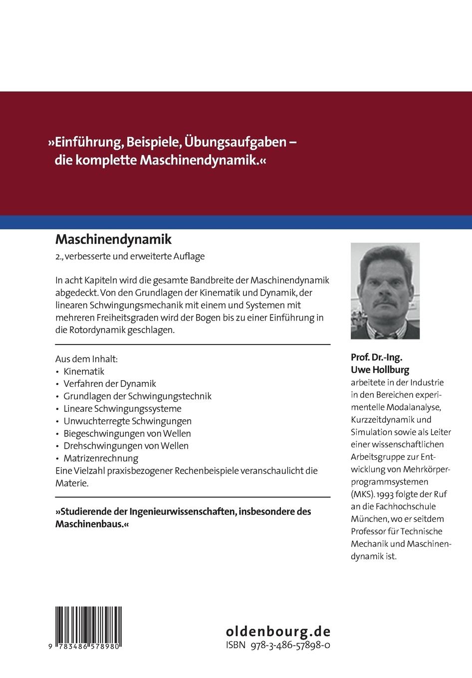 Rückseitencover Maschinendynamik