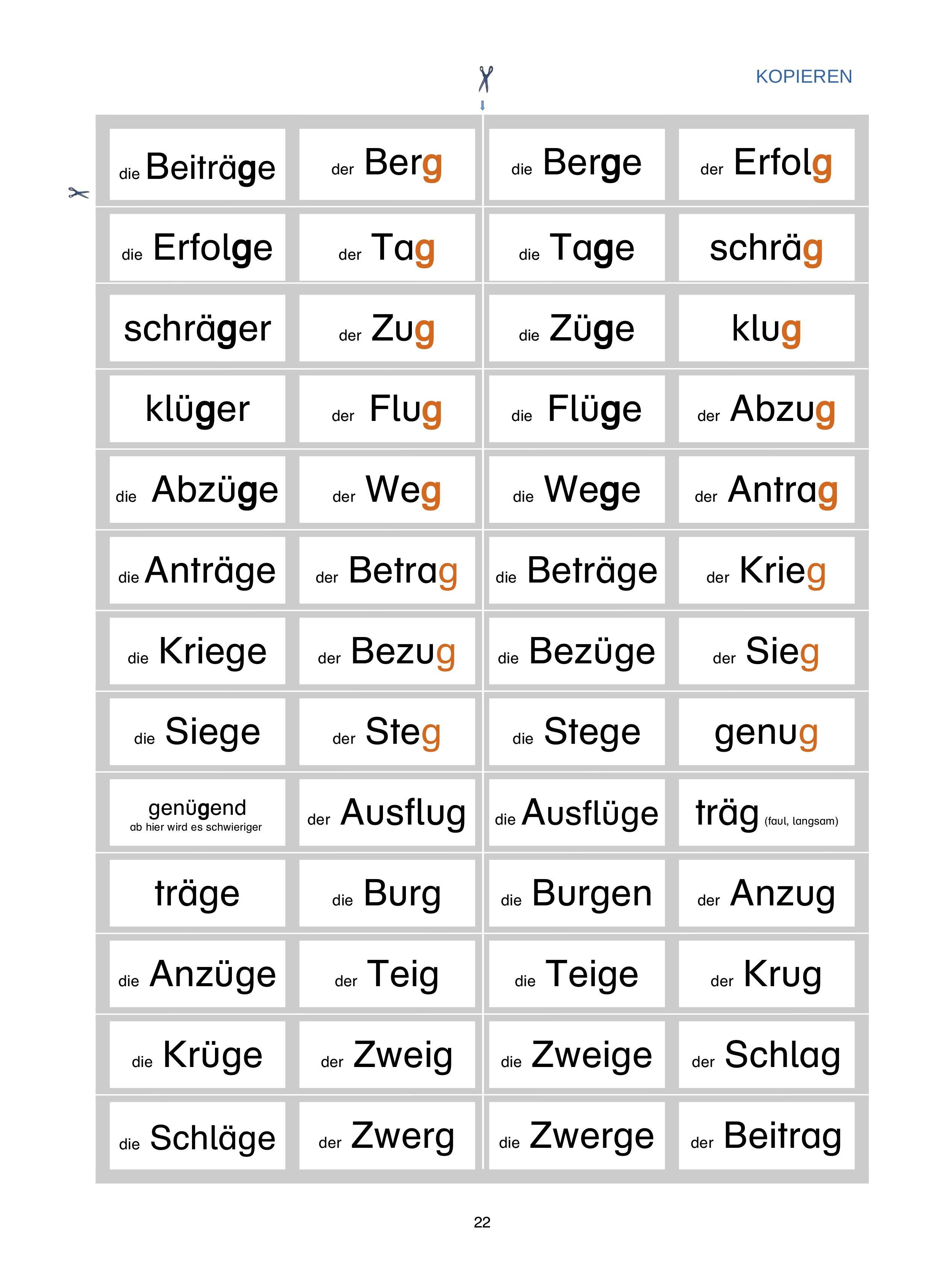 Beispielinhalt (Bild) Wortstämme